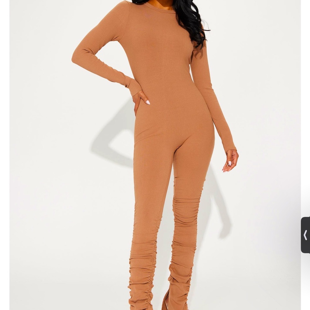 Fashion Nova Claudia Snatched Jumpsuit - Nude